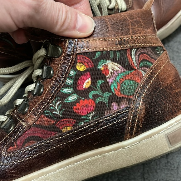 Inkkas Size 8 Brown Leather Farm Pattern Hi-Top Sneakers - Picture 12 of 12